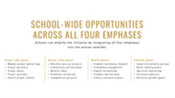 School-wide opportunities across all four emphases