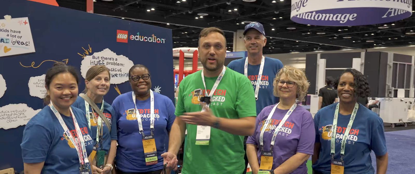 Educators at an exhibitor booth on the ISTE floor